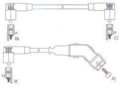 GENOUD CABLE BUJIA GOL GL CAPUCHON CHAPA CURVO DIN