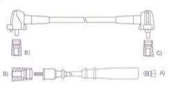 GENOUD CABLE BUJIA DAIHATSU CHARADE-COURE 94/95 3 CILINDROS