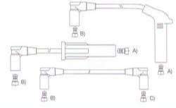GENOUD CABLE BUJIA CHEROKKE 4 CILINDROS