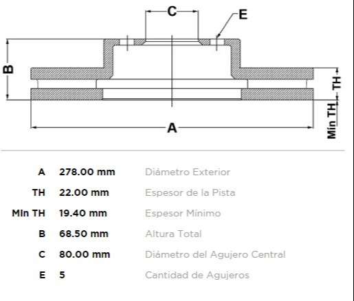 FREMAX DISCO FRENO M-BENZ 280/380/450/500D  