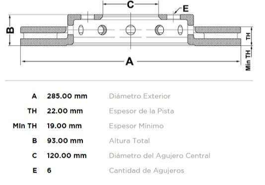 FREMAX DISCO FRENO SPRINTER 1998 >TV  