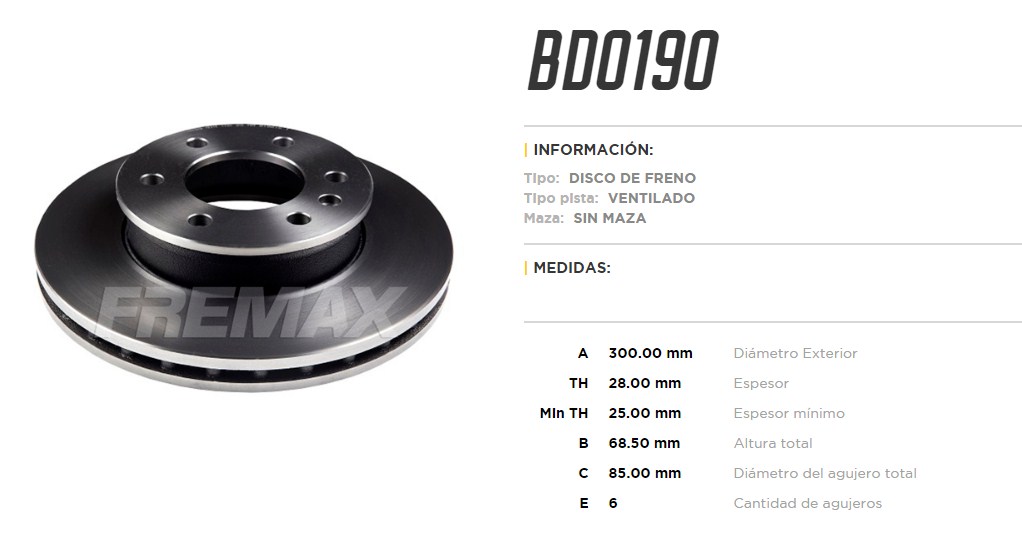 FREMAX DISCO FRENO SPRINTER 2006>  