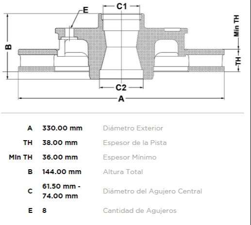 FREMAX DISCO FRENO F-100 2000> D V  