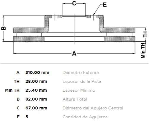 FREMAX DISCO FRENO M-BENZ 300 91/93 DV  
