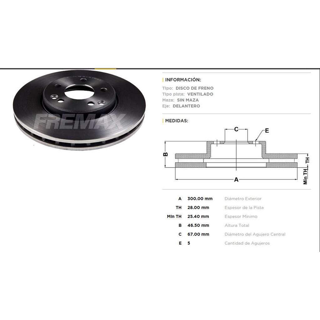 FREMAX DISCO FRENO M-BENZ 240/320 DV  