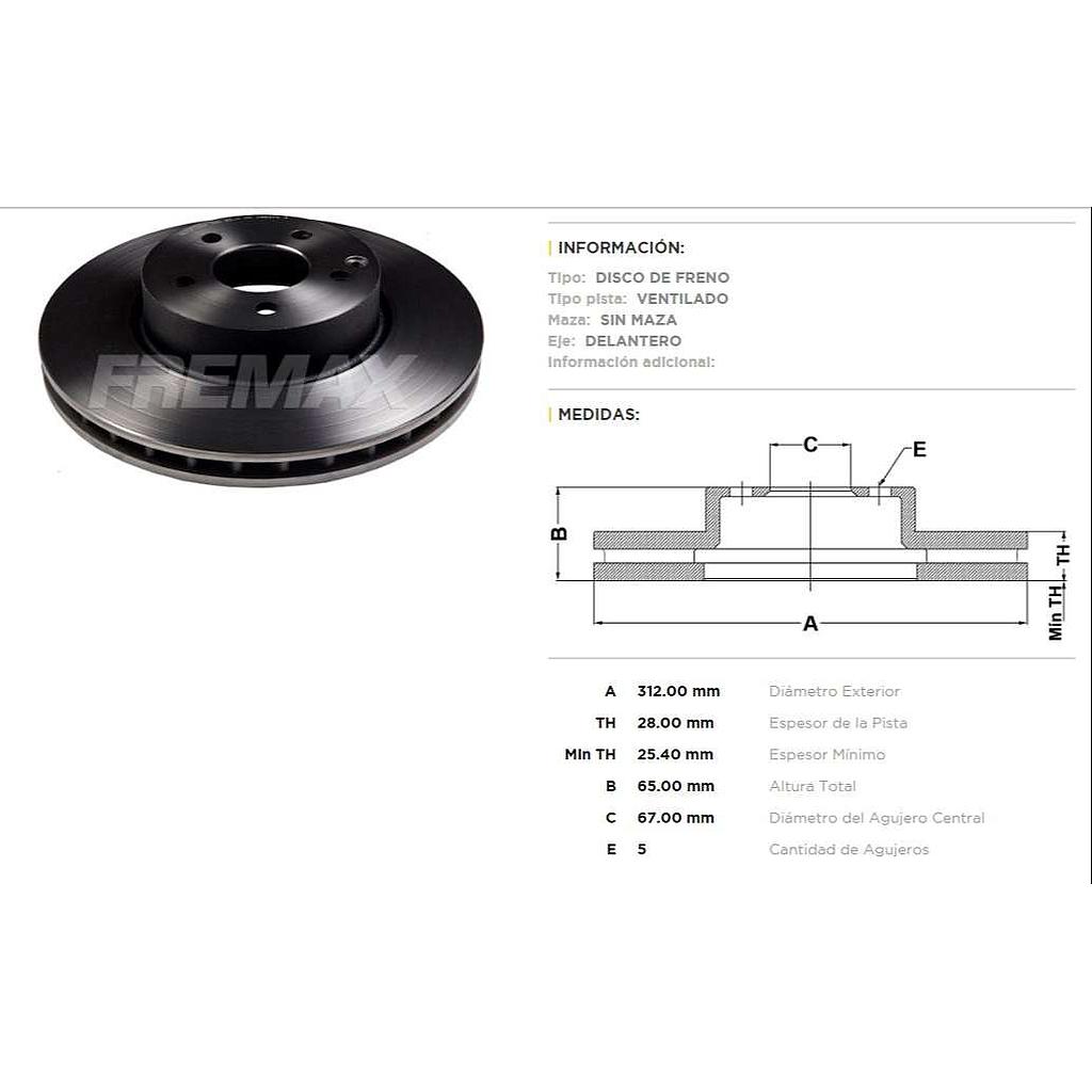 FREMAX DISCO FRENO M-BENZ E320/350/500  