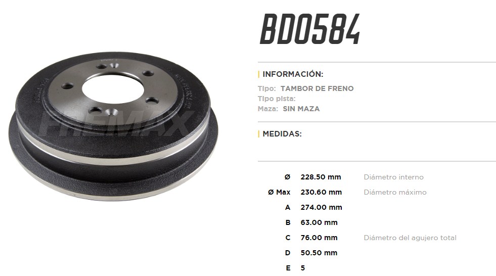 FREMAX CAMPANA FRENO HYUNDAI CRETA 1.6/2.0