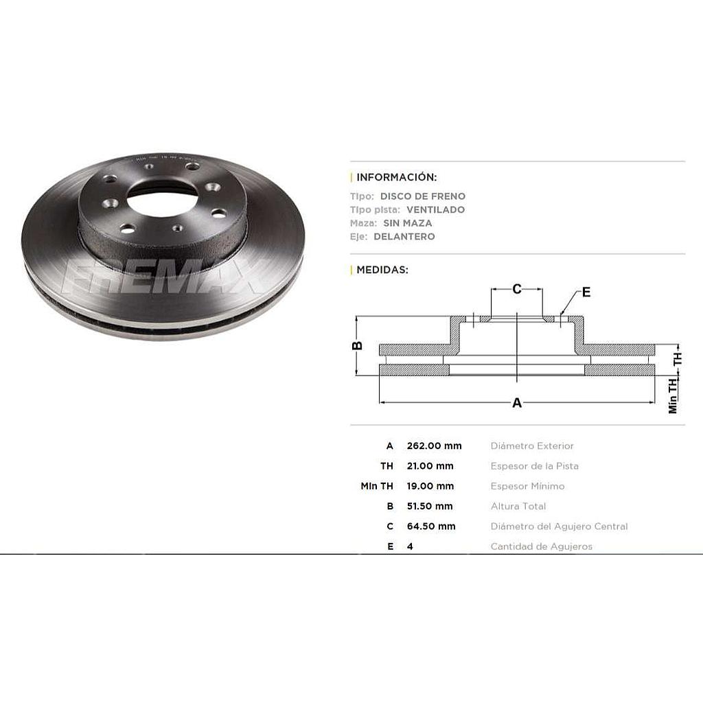 FREMAX DISCO FRENO HONDA LEGEN / ROV DV  