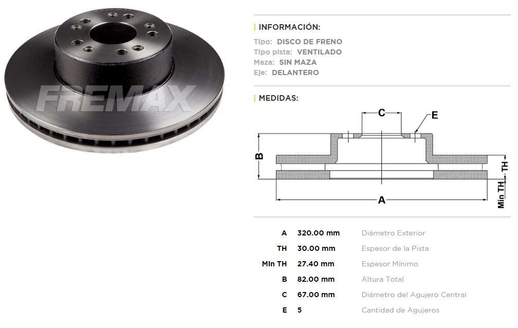 FREMAX DISCO FRENO M-BENZ CLASE S 95/98DV  
