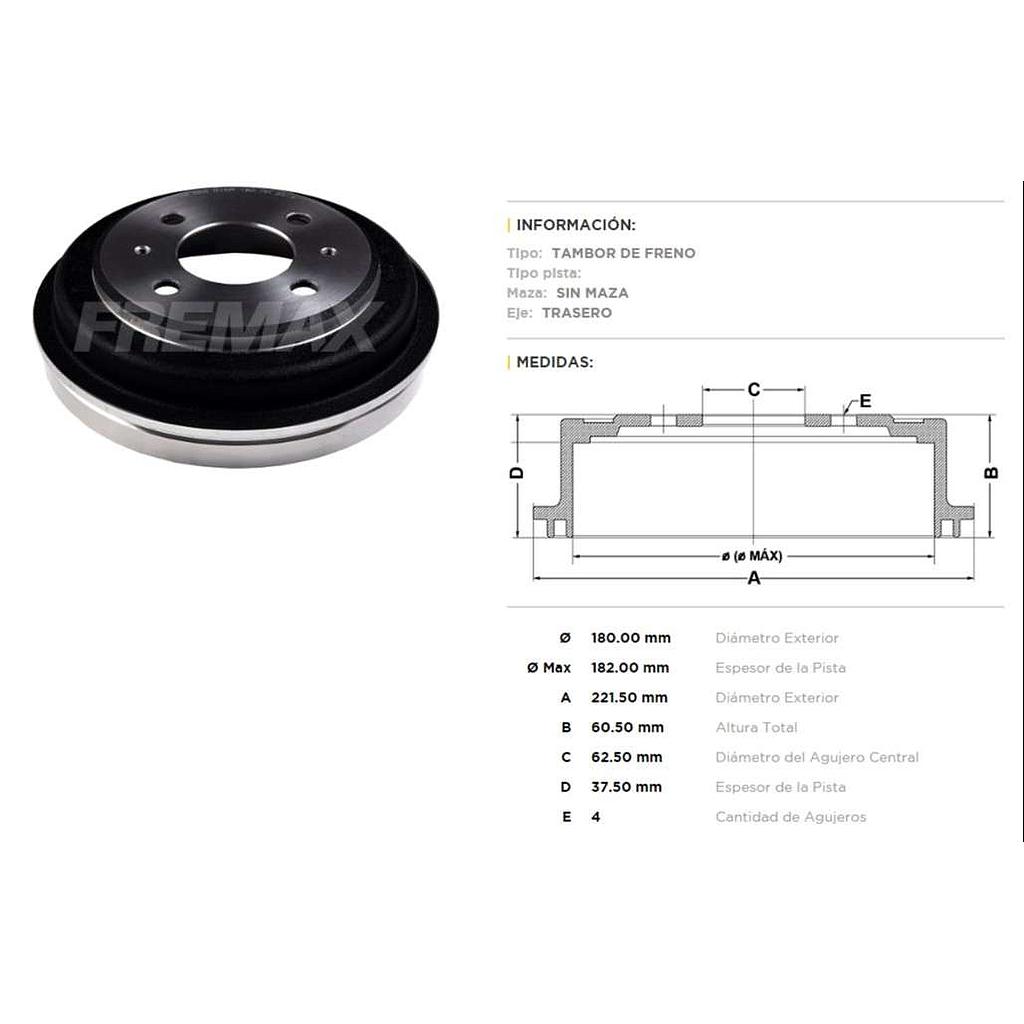 FREMAX CAMPANA FRENO HYUNDAI ATOS T  