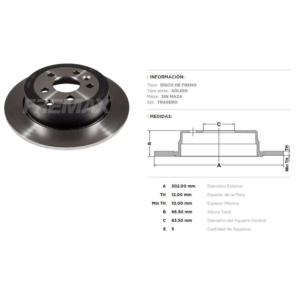 FREMAX DISCO FRENO LAND ROVER FREELANDER 2 07/ T S  