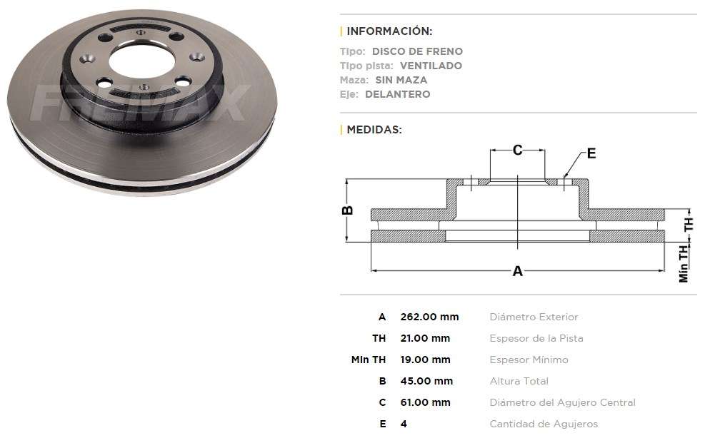 FREMAX DISCO FRENO HONDA CITY / FIT 1.5 15>  