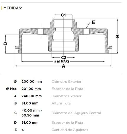 FREMAX CAMPANA FRENO FORD/VW/AUDI SAVEIRO GALAXI