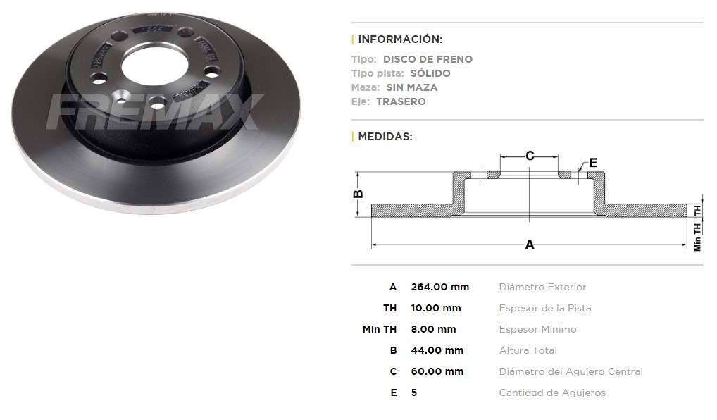 FREMAX DISCO FRENO CRUZE 1.4 TURBO 2017