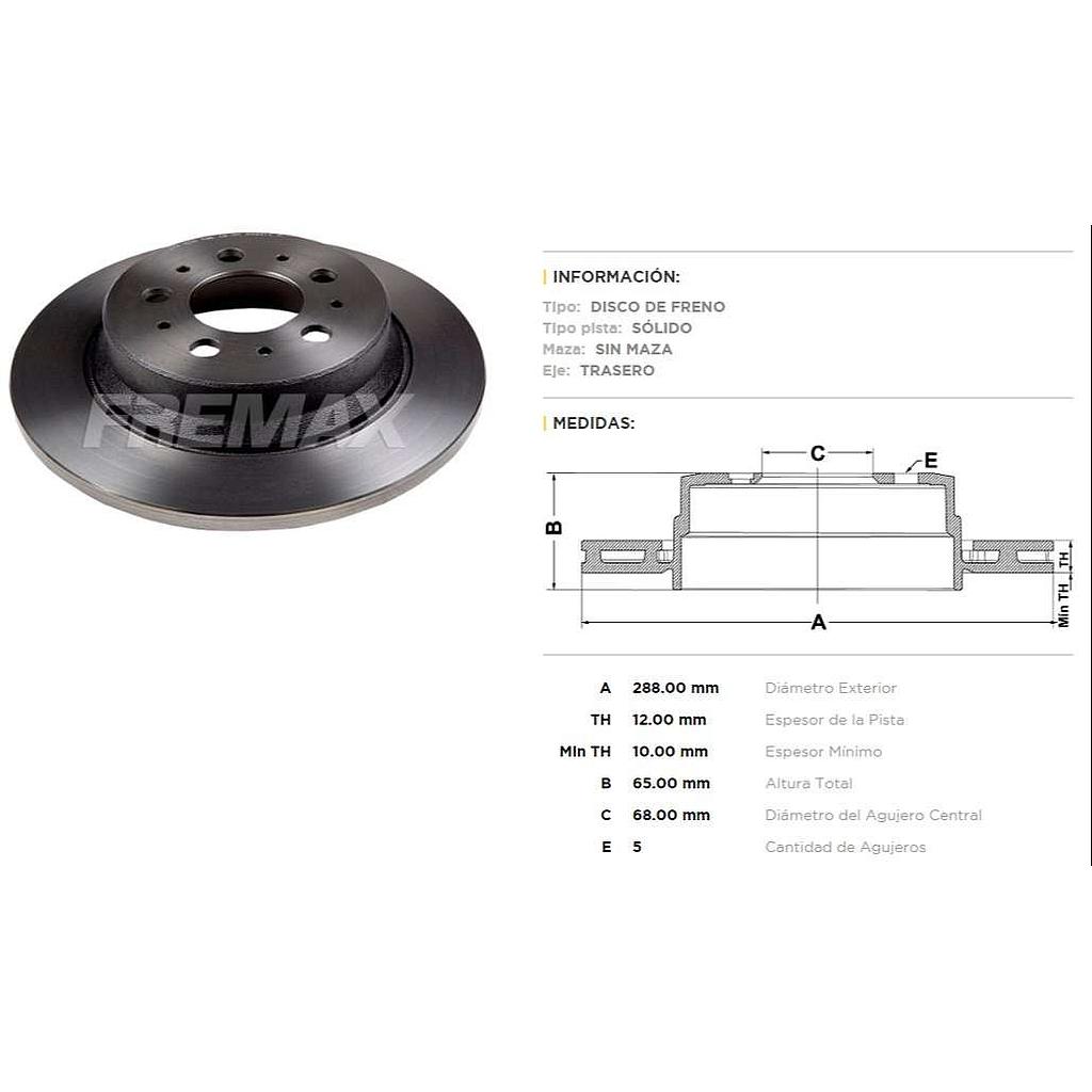 FREMAX DISCO FRENO VOLVO S60/S80 TS  