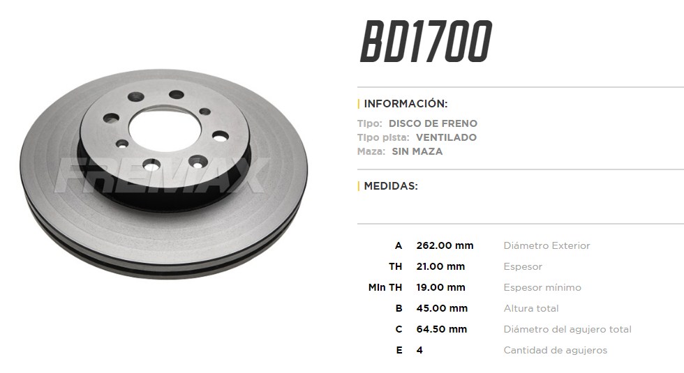 FREMAX DISCO FRENO HONDA FIT CIVIC ACURA ROVER DV