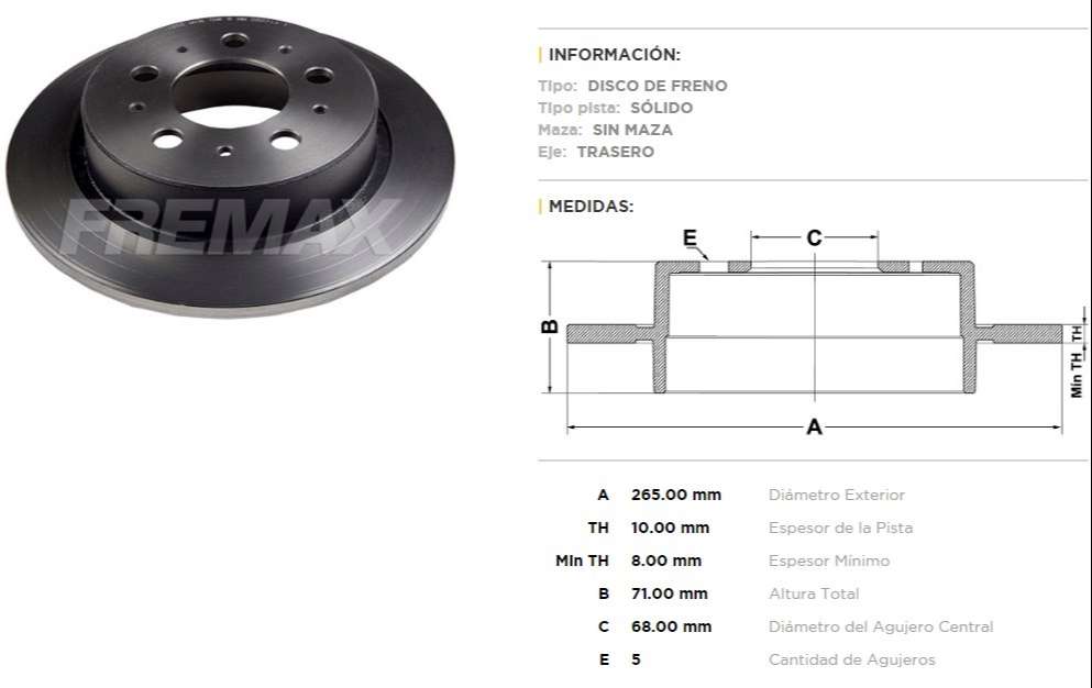 FREMAX DISCO FRENO VOLVO 940/96095/97 TS  