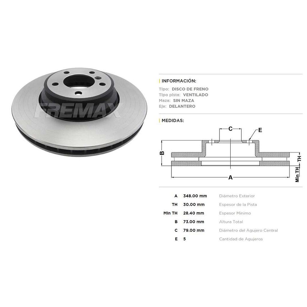 FREMAX DISCO FRENO BMW SERIE 3 COUPE/X1  