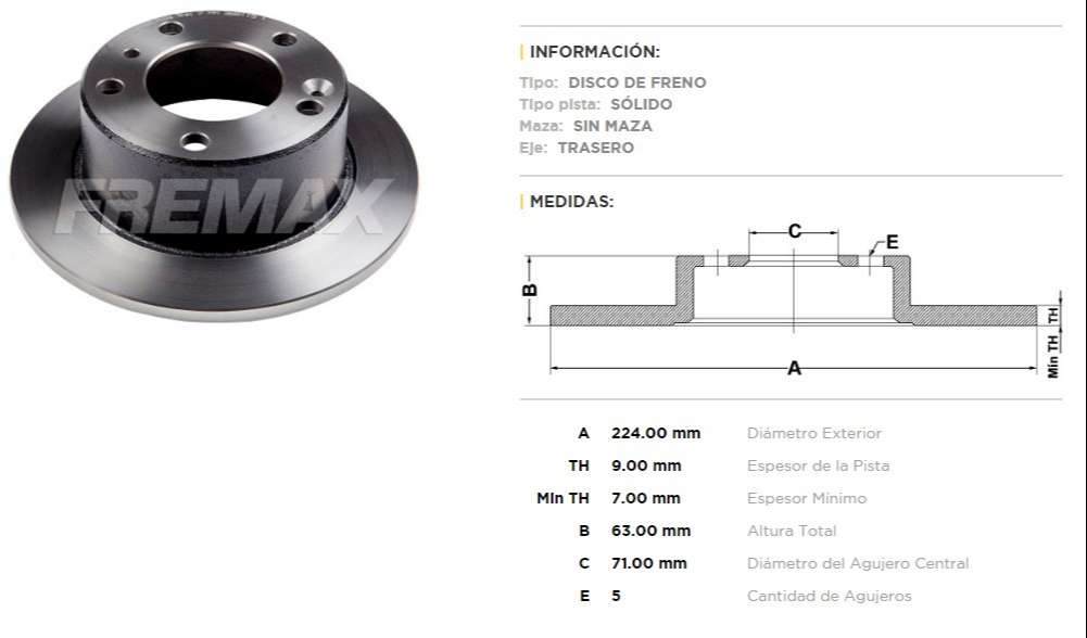 FREMAX DISCO FRENO CITROEN XM SEDAN 91>TS  