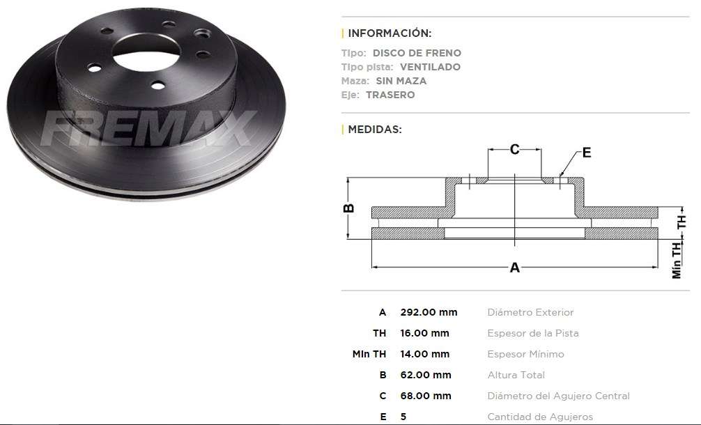 FREMAX DISCO FRENO NISSAN 350Z 3.5 V6 04