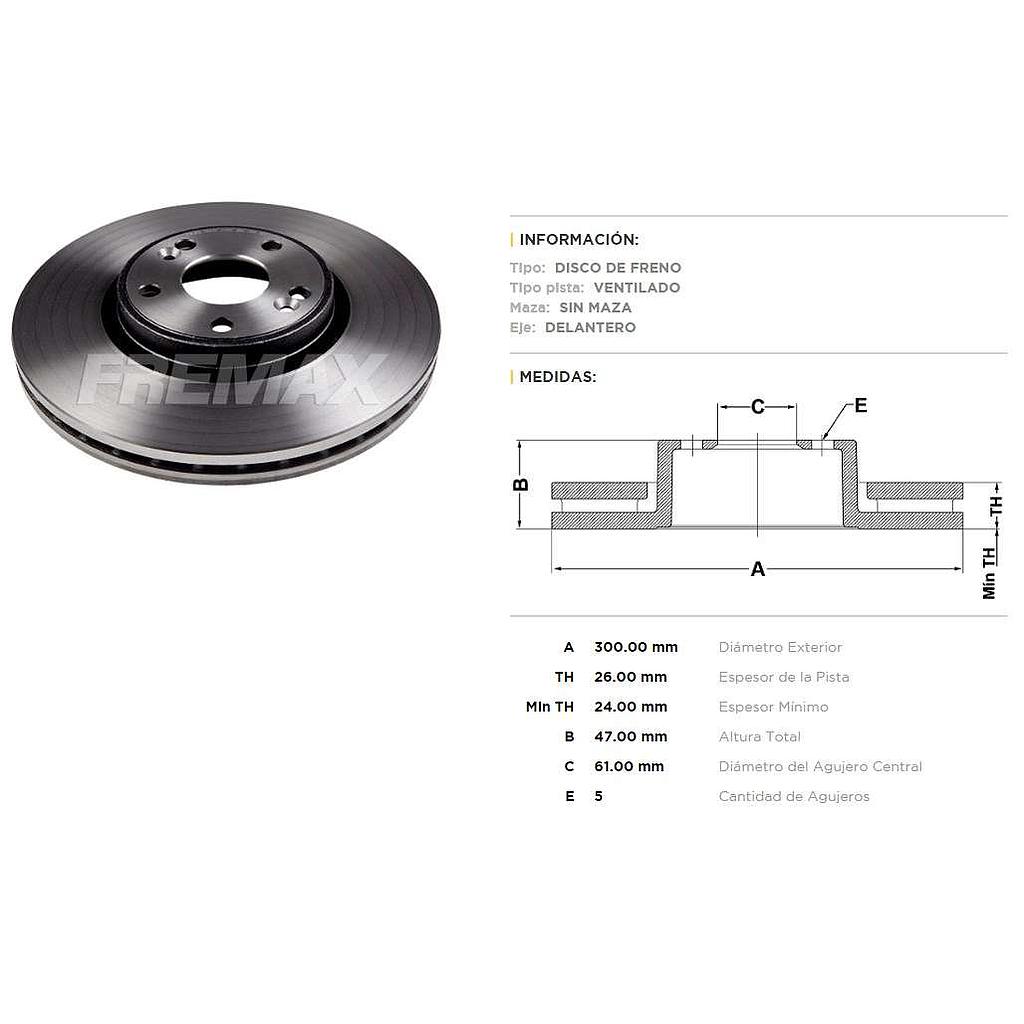 FREMAX DISCO FRENO LAGUNA 2002> DV  