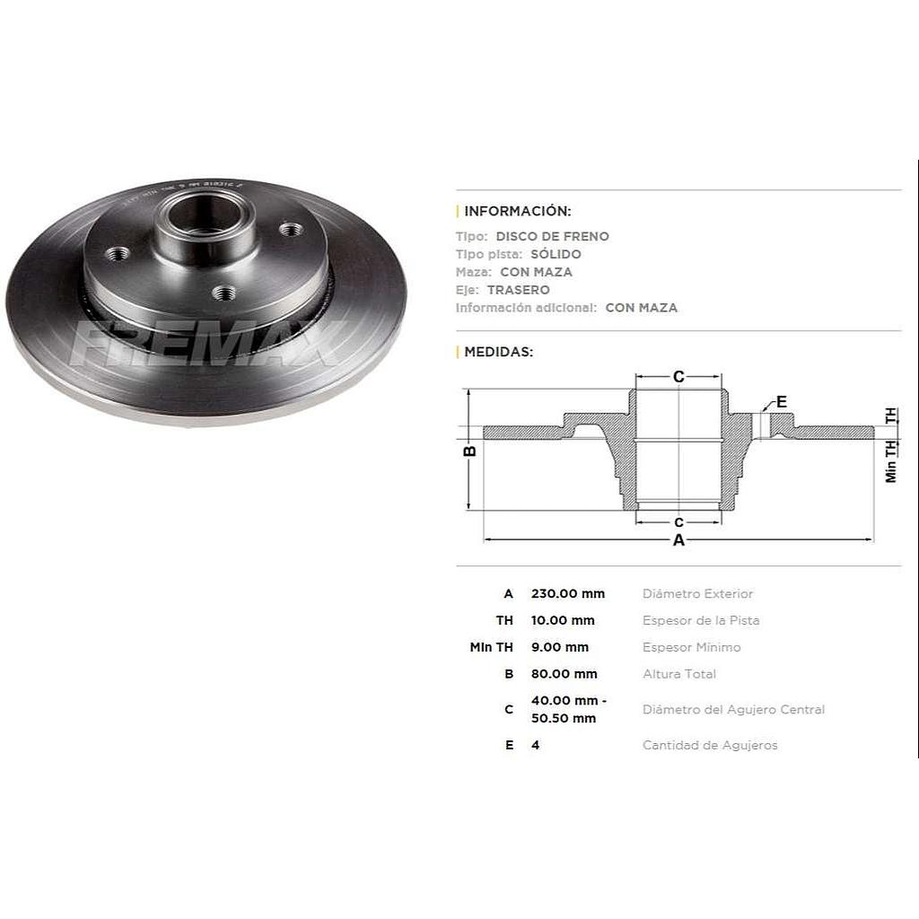 FREMAX DISCO FRENO MONZA 93/97 TS  