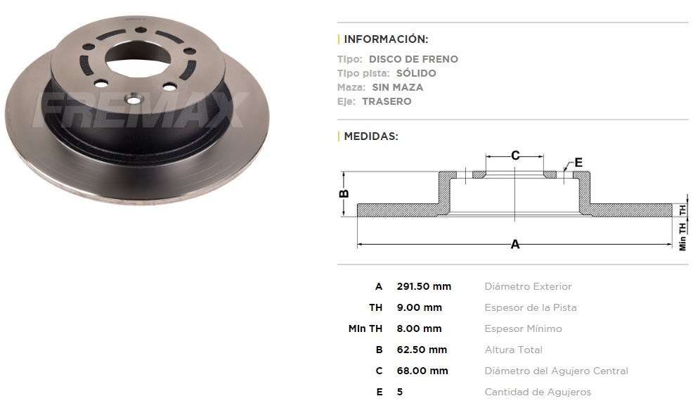 FREMAX DISCO FRENO NISSAN SENTRA 2.0 T  