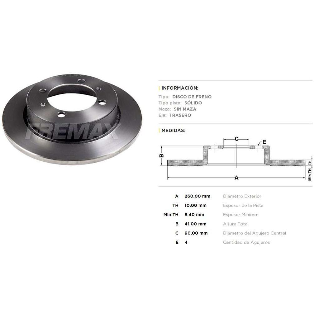 FREMAX DISCO FRENO VOLVO S40/V40 TS  