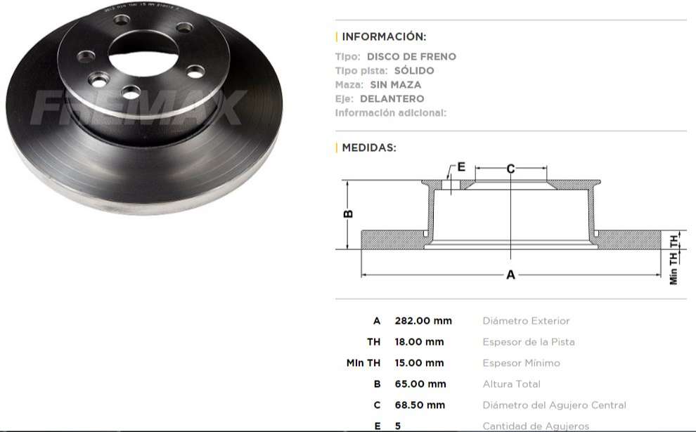 FREMAX DISCO FRENO TRANSPORTER 2.0/1.9D DS
