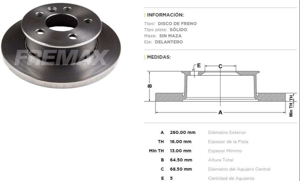 FREMAX DISCO FRENO TRANSPORTER DS  