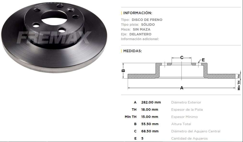FREMAX DISCO FRENO TRANSPORTER DS  