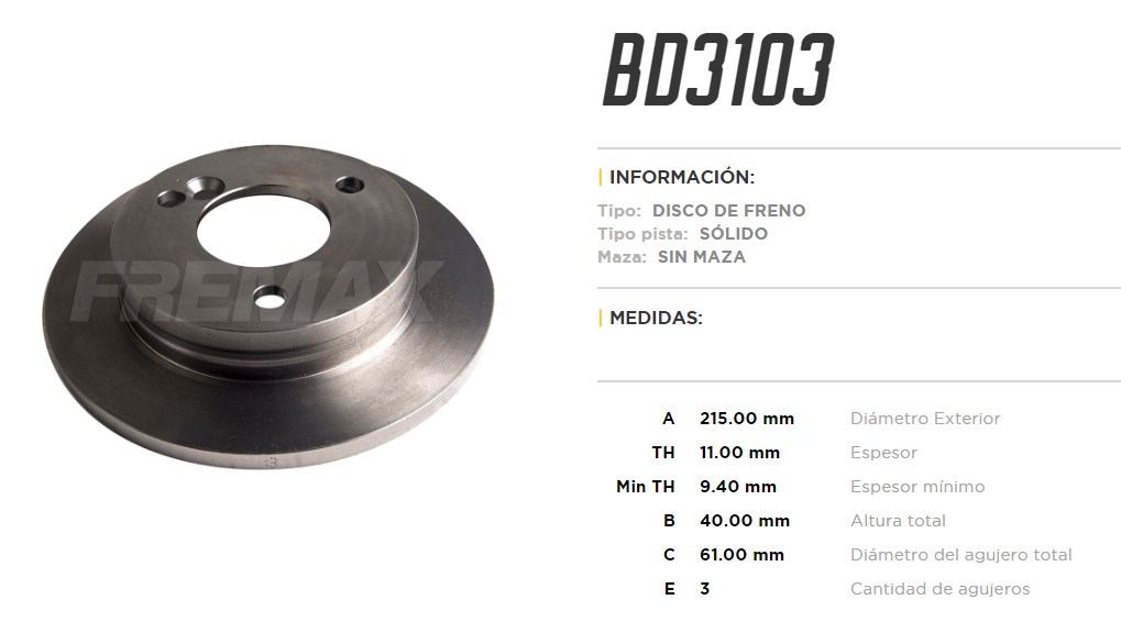 FREMAX DISCO FRENO KWID 1.0 MOD 2017