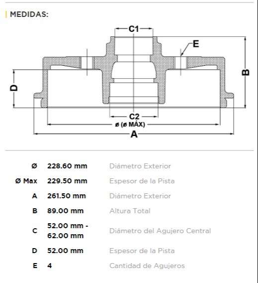 FREMAX CAMPANA FRENO KANGOO / LOGAN 1.6 TC  