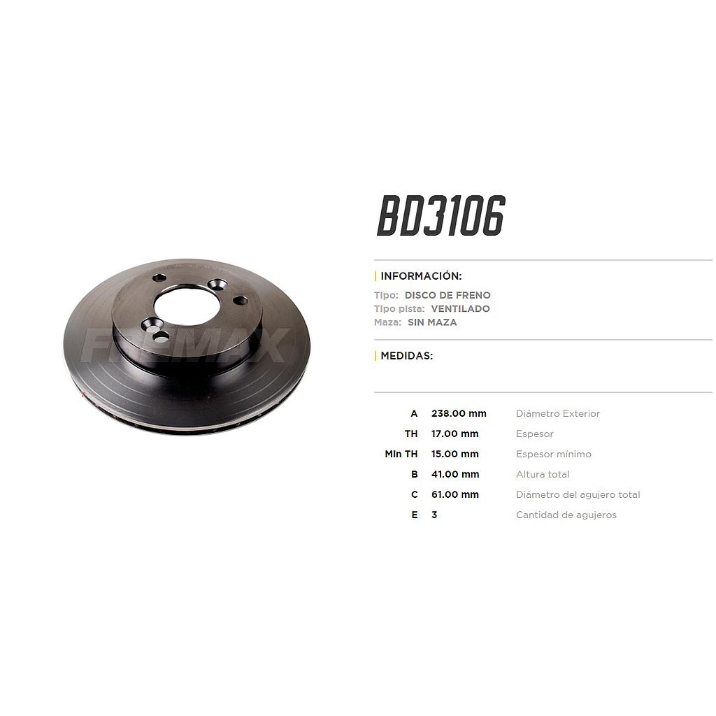 FREMAX DISCO FRENO RENAULT KWID 1.0 DEL. VENTILADO