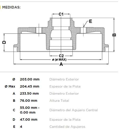 FREMAX CAMPANA FRENO LOGAN 1.6 8/16V 2014>  