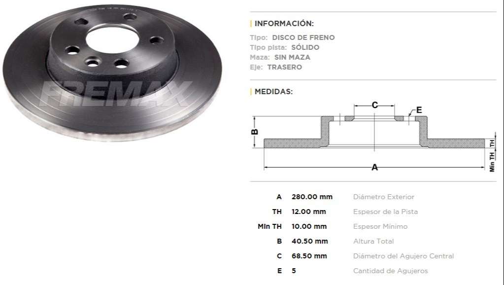 FREMAX DISCO FRENO TRANSPORTER  96> TS  