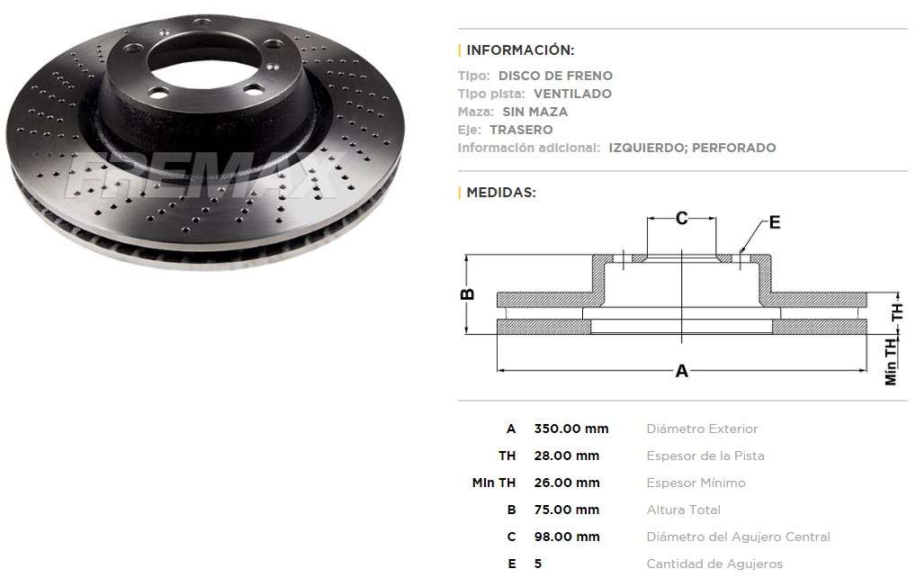 FREMAX DISCO FRENO PORSCHE 911 GT3/TYPE  