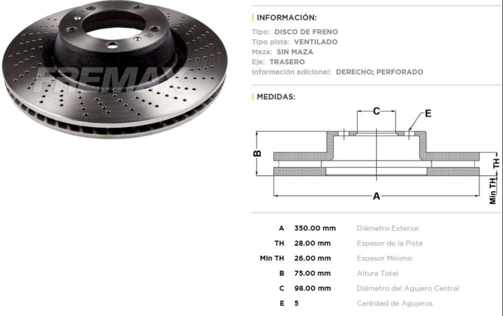FREMAX DISCO FRENO PORSCHE 911 GT3/TYPE  