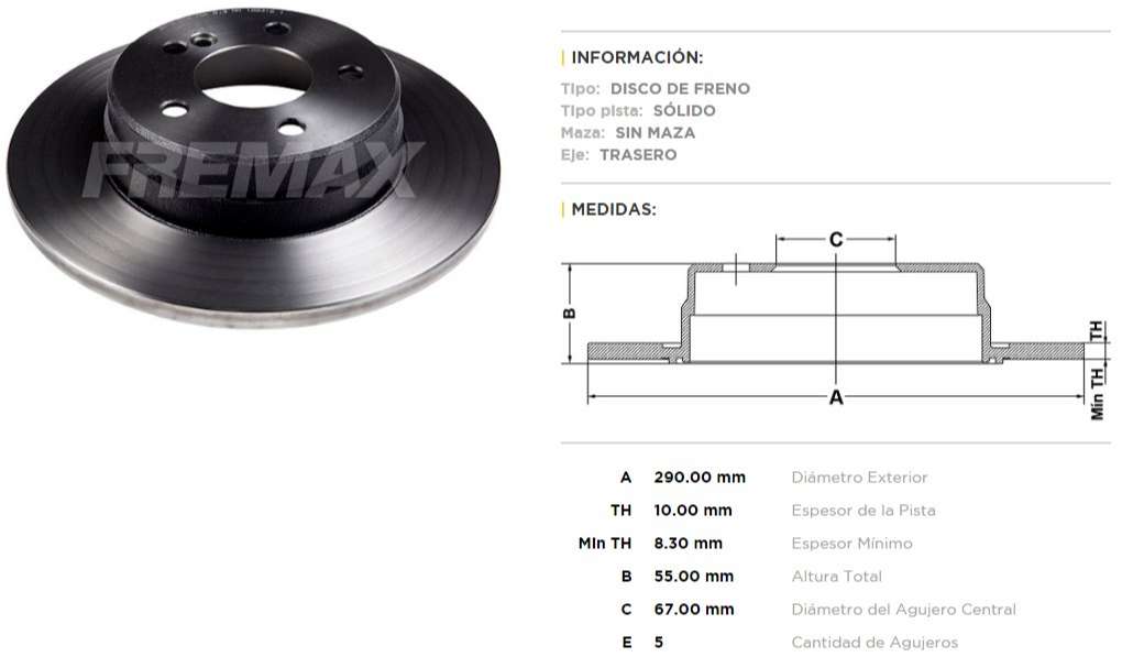 FREMAX DISCO FRENO M-BENZ CLASE E 96>DS  