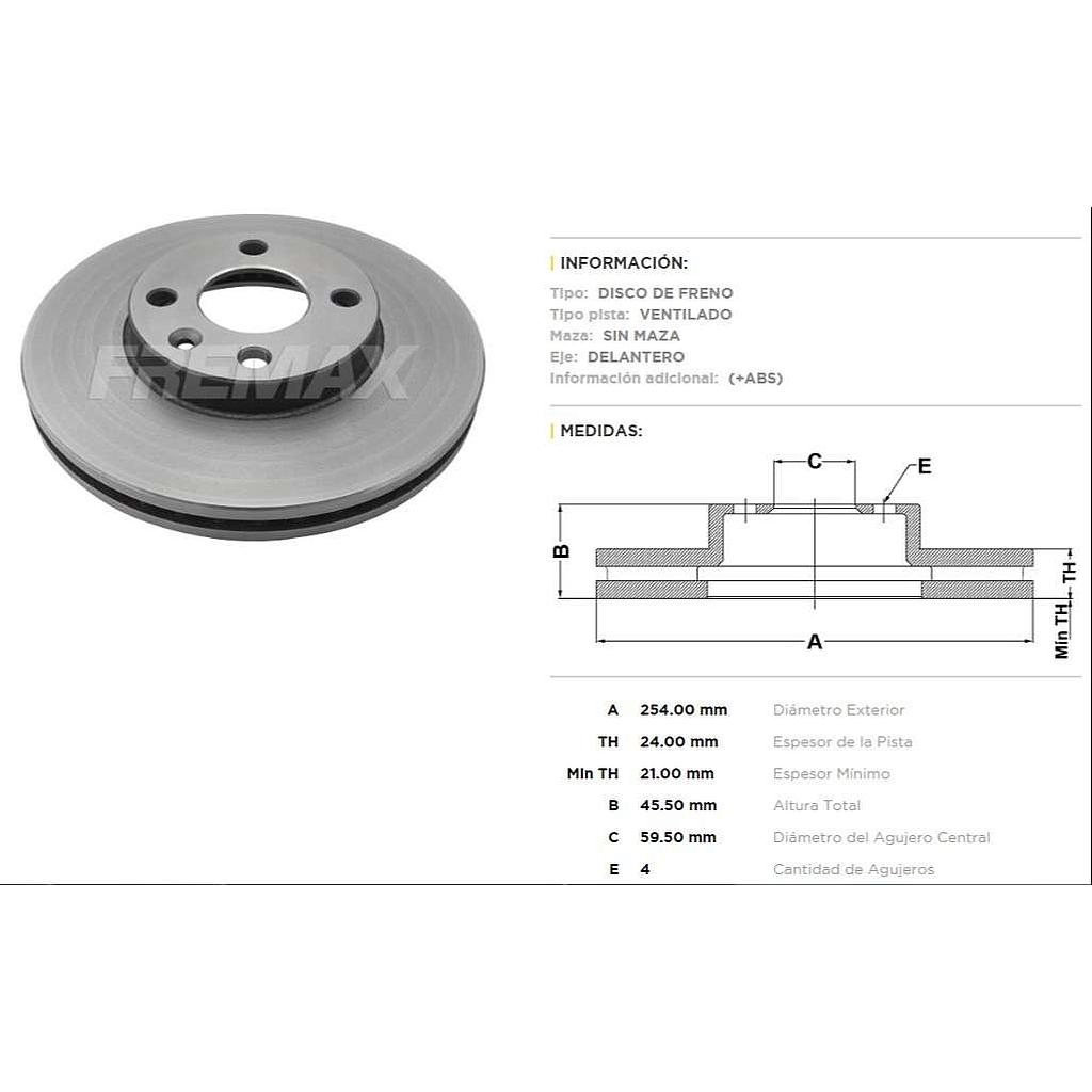 FREMAX DISCO FRENO SONIC 1.6 16V/SPI