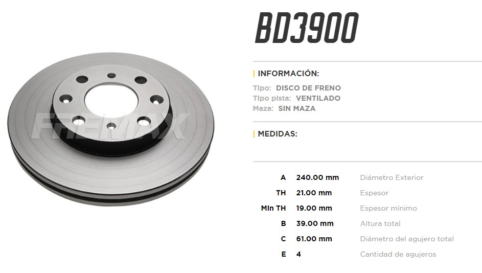 FREMAX DISCO FRENO HONDA FIT 2003> DV  