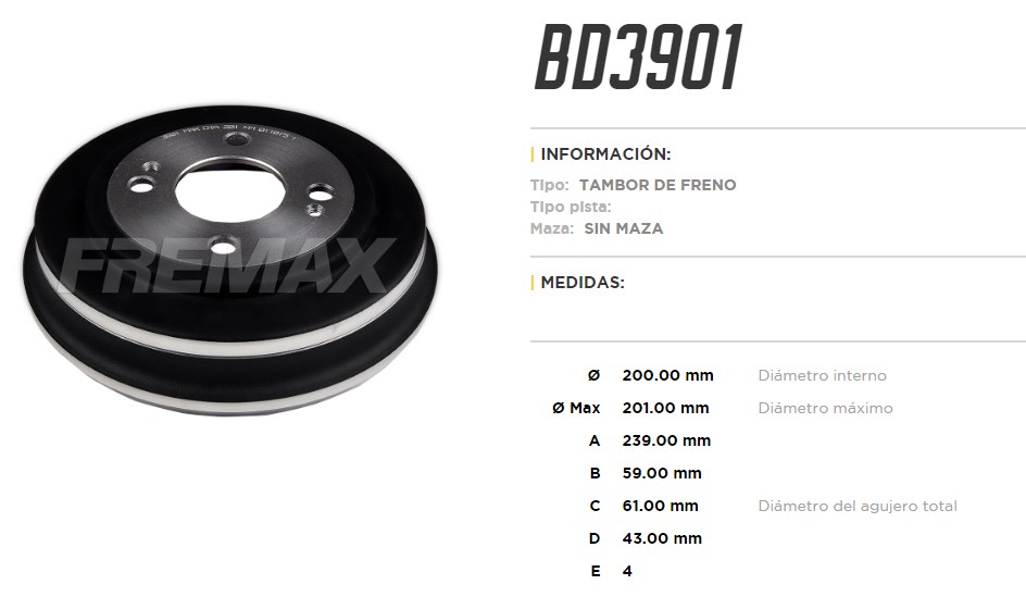 FREMAX CAMPANA FRENO HONDA CIVIC 00> T  