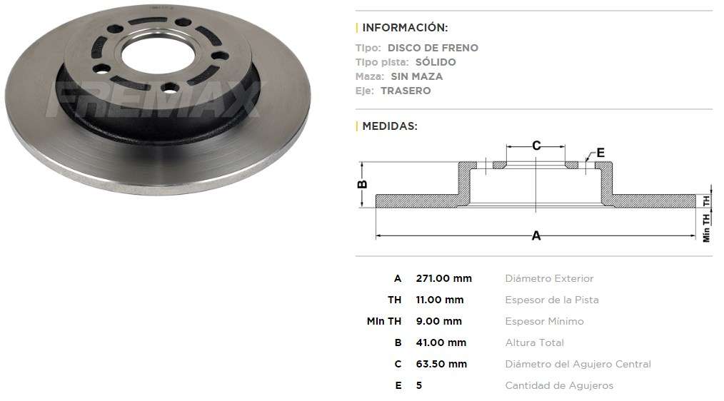 FREMAX DISCO FRENO FOCUS 2.0 2011