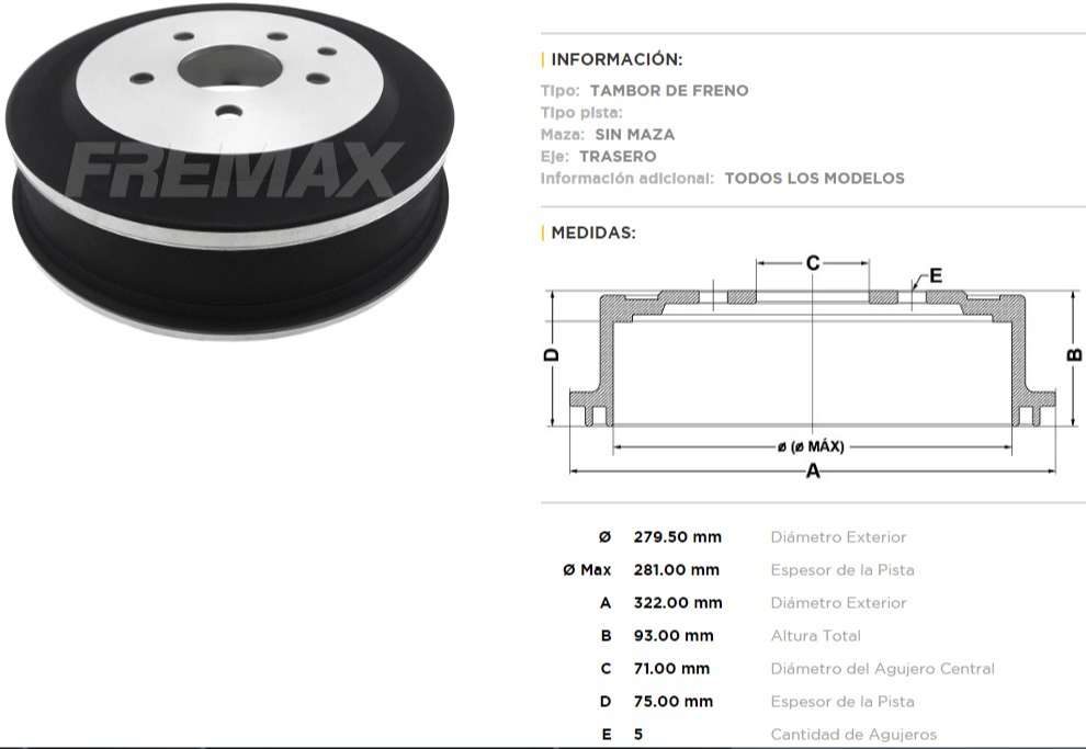 FREMAX CAMPANA FRENO CHEVROLET BLAZER / CHEVROLET S10 T
