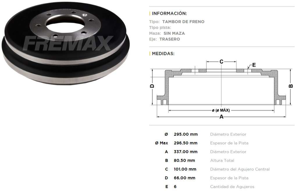 FREMAX CAMPANA FRENO CHEVROLET S10 MODELO NUEVO