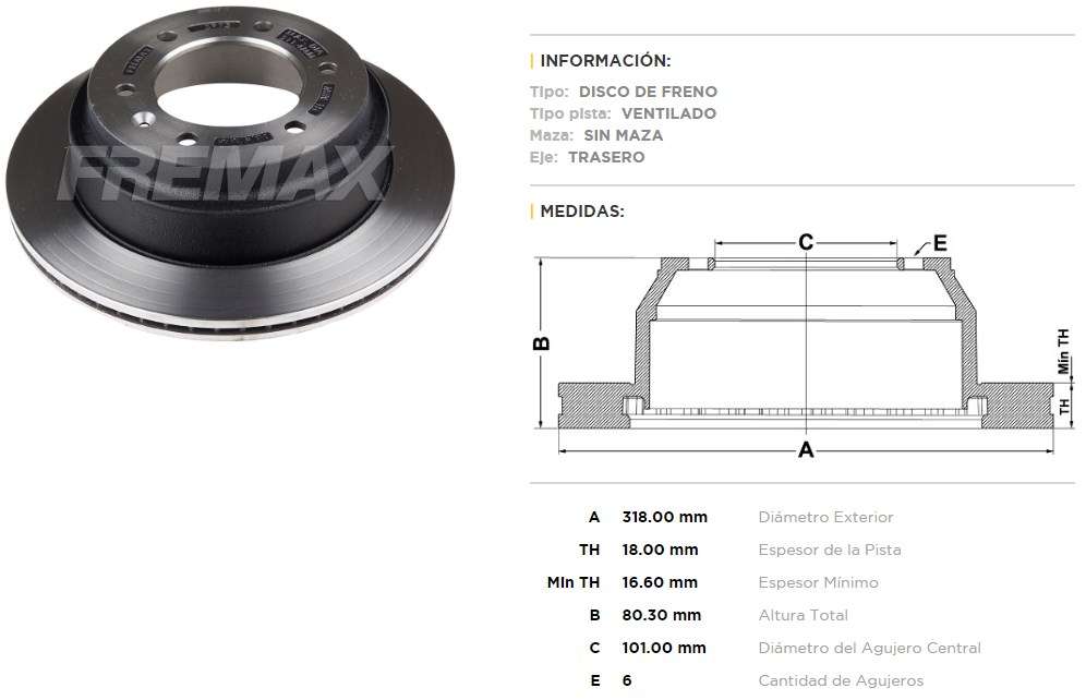 FREMAX DISCO FRENO TRAILBLAZER 2.8