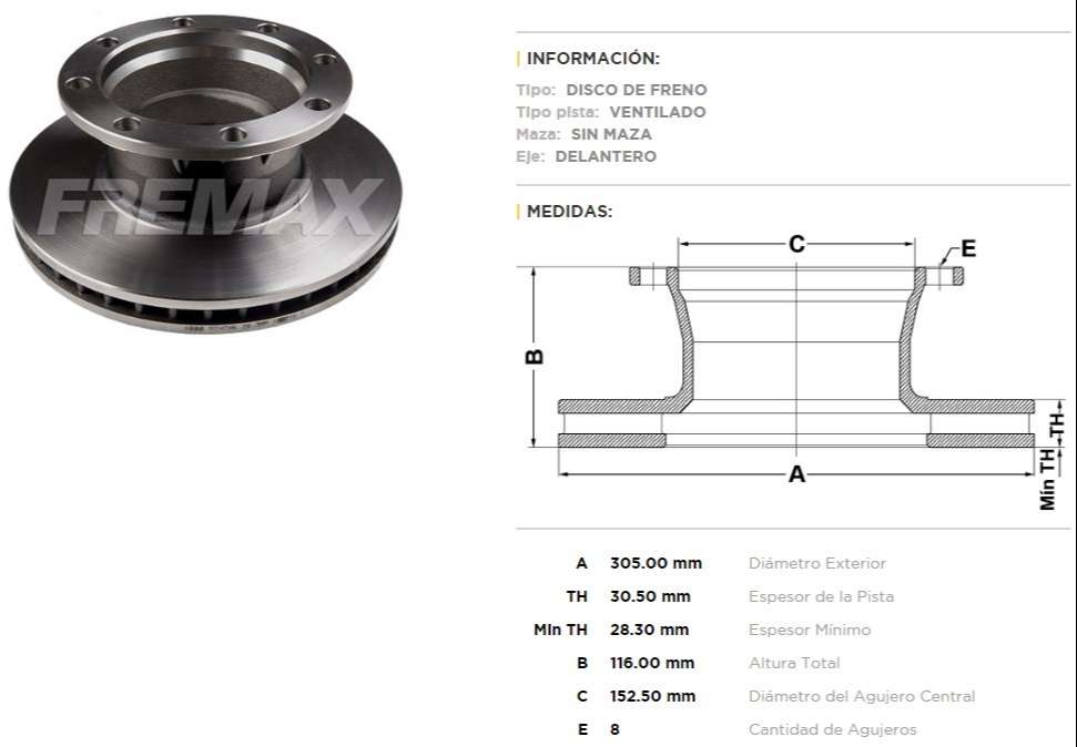 FREMAX DISCO FRENO F-4000 / AGRALE / DEUTZ DV  