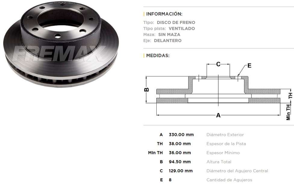 FREMAX DISCO FRENO F-4000 98> DV  