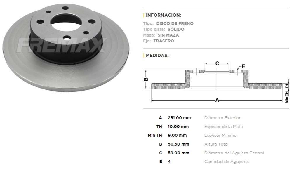FREMAX DISCO FRENO TEMPRA / STYLO / ALFA02>TS  