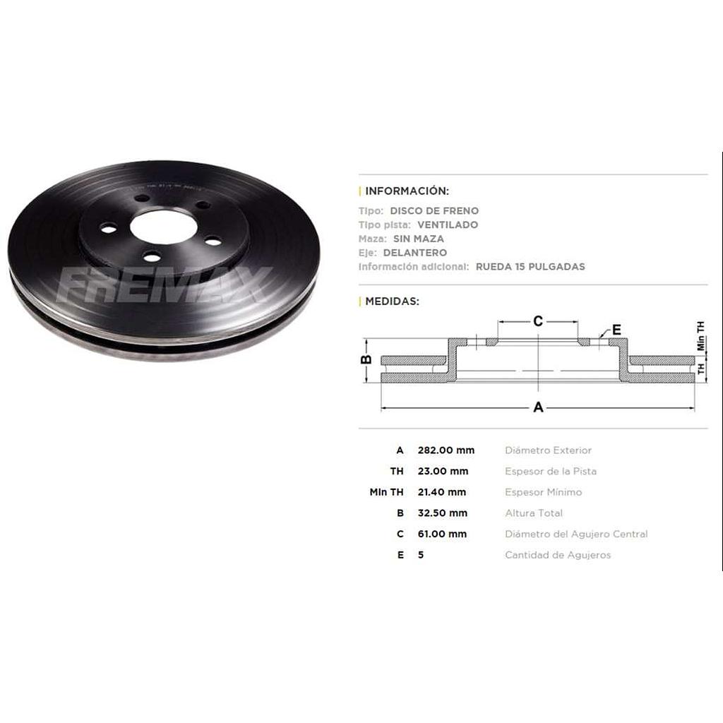 FREMAX DISCO FRENO DODGE STRATUS DV  